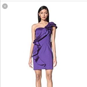 Jessica Simpson purple ruffle one shoulder dress